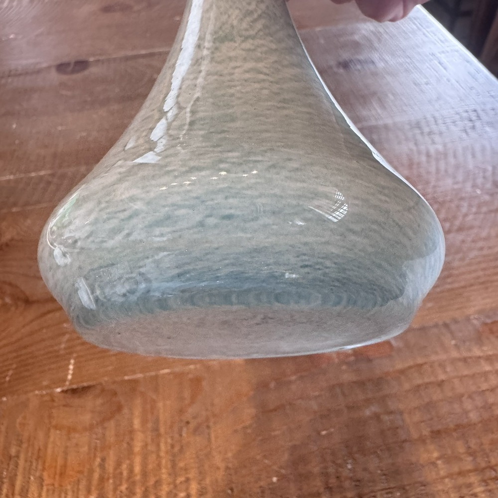 MURANO LAVORAZIONE ART GLASS BUD VASE SKY BLUE GREEN WHITE SWIRL PATTERN - Picture 4 of 12